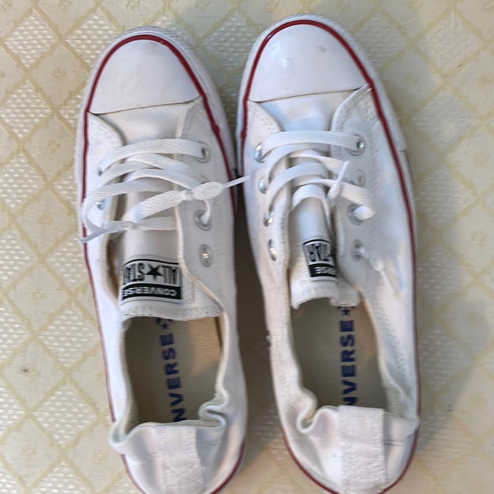 Converse white elastic back 8 1/2 only wore once
